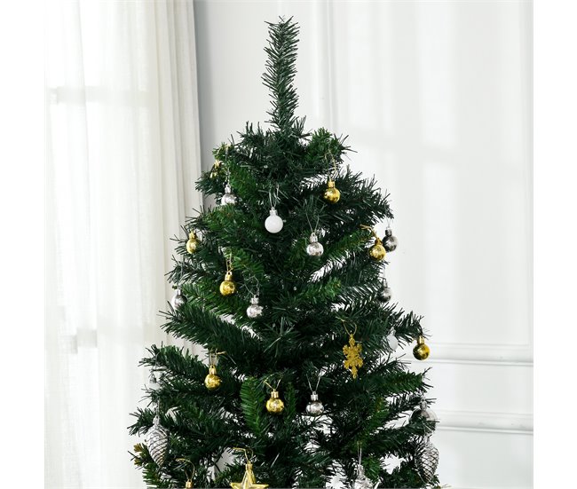 Árvore de Natal Artificial PVC e Metal HOMCOM, casa - natal Verde