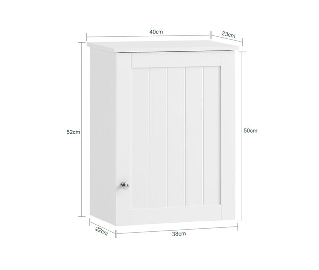Armário de parede com 2 prateleiras BZR19-W SoBuy Branco