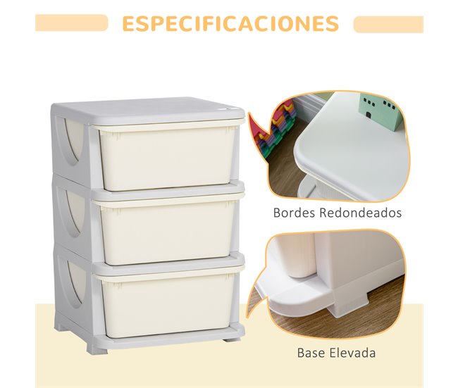 Organizador de Brinquedos PP HOMCOM Cru