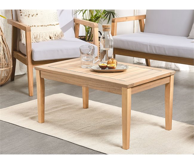 Beliani Conjunto de jardín Madera de acacia PALLANO Cinza Escuro