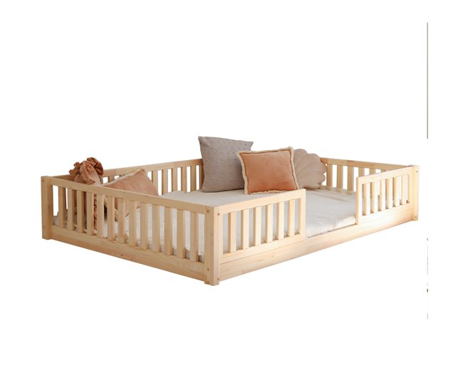 Cama com calhas e base com pés Agnès Madeira