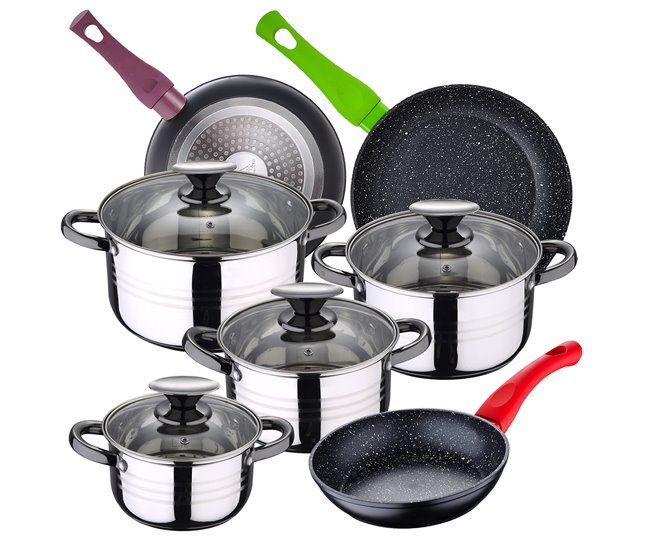 8 peças Bateria de cozinha Bateria Multicor