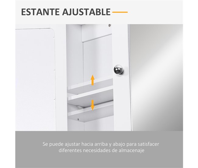 Armário de parede MDF espelho de vidro kleankin 56 Branco