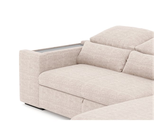 Chaise longue com cama HOXTON Bege