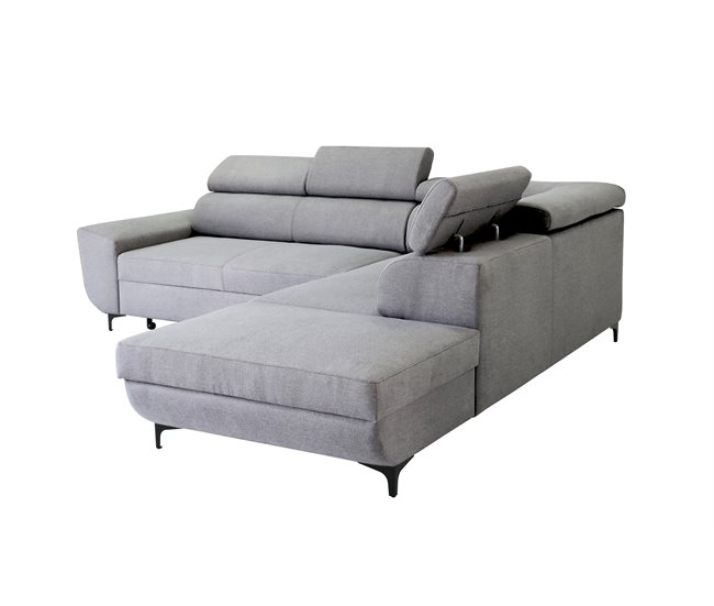 Sofá de canto com cama WESLEY Cinza