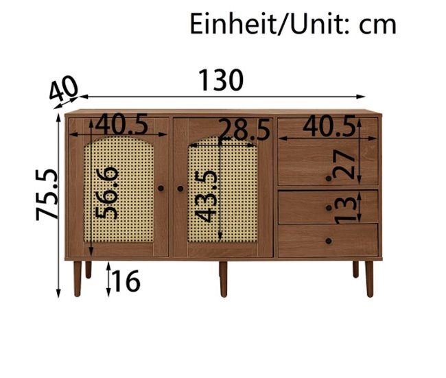 Aparador, porta, gaveta, armário de sala, cómoda Madeira
