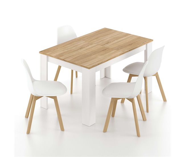 Pacote de 2 cadeiras nórdicas com pernas Branco