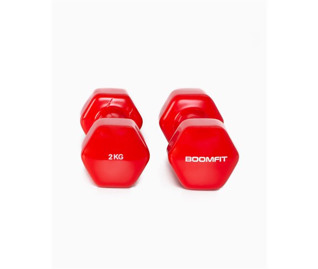 Halteres de Vinil 2Kg (Par) - BOOMFIT Vermelho