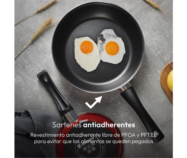 Conjunto de 2 frigideiras CLASSIQUE em + utensílios de cozinha Bergner Preto