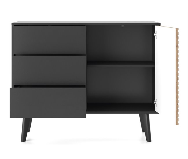 APARADOR WILLOW 104 Preto/ Creme