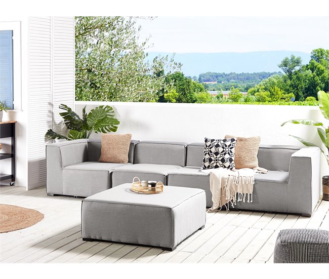 Beliani Conjunto lounge AREZZO Cinza Claro