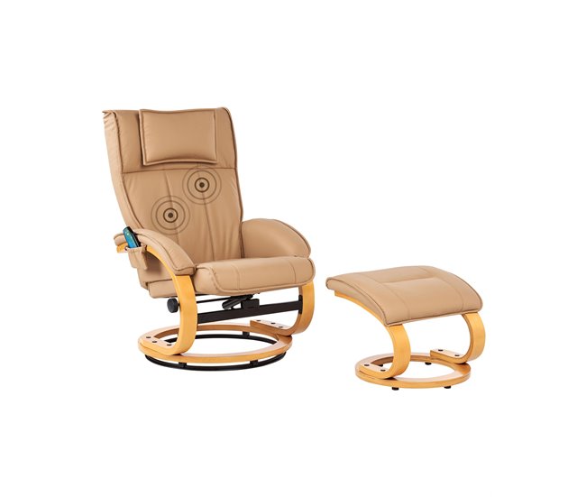 Beliani Cadeira de massagem MAJESTIC Castanho Claro