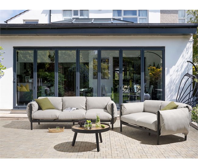 Beliani Conjunto lounge ESPERIA Cinza Claro