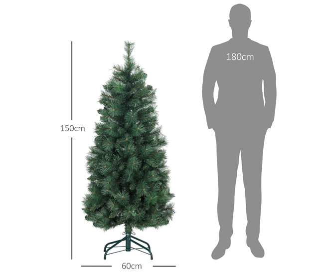 Árvore de Natal Plástico, metal HOMCOM, casa - natal Verde