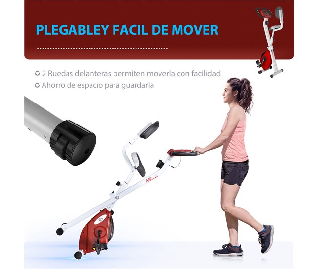 Bicicleta ergométrica em forma de X Aço, ABS, PVC HOMCOM Vermelho