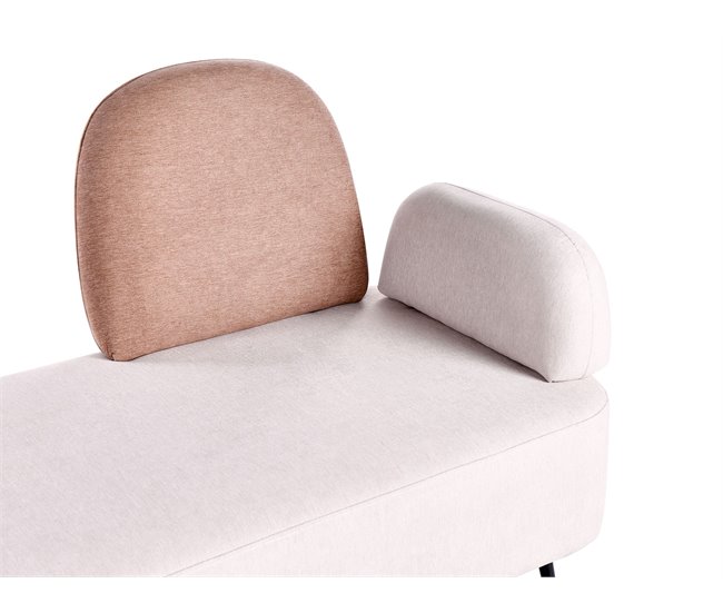 Beliani Chaise longue versão à direita Poliéster ARCEY Bege