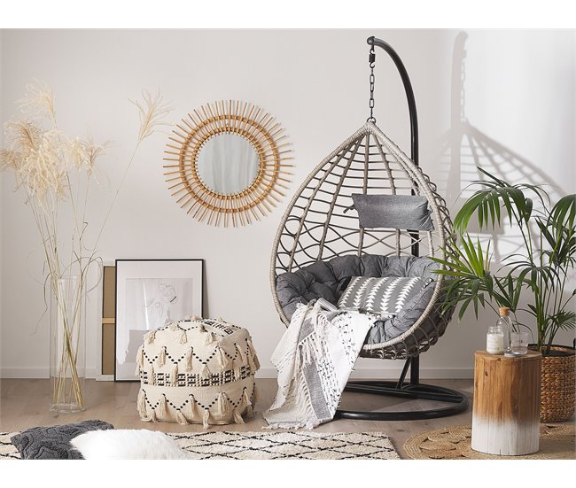 Beliani Sillón colgante ARSITA Cinza