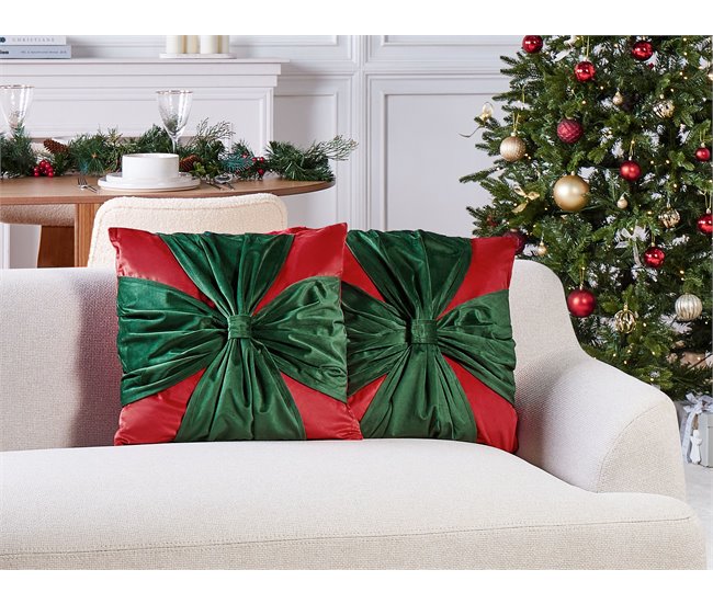 Beliani Almofada decorativa MARSHMALLOW Vermelho