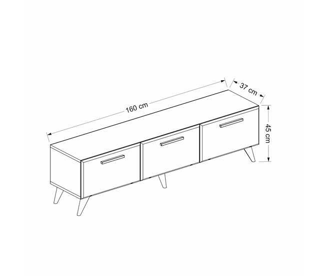 Mobiliário de TV Brønderslev aglomerado 160 Branco
