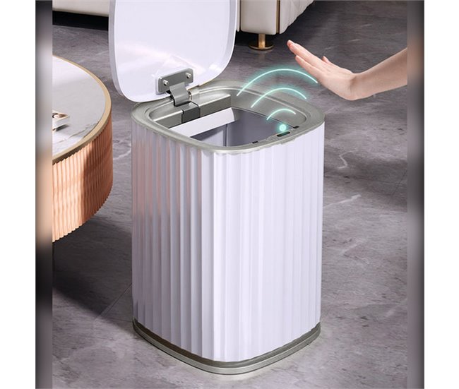 Papel quadrado de cubo de lixo com sensor inteligente Cinza