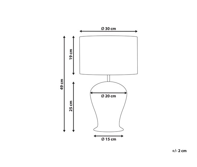 Beliani Lámpara de mesa FURELOS Branco/ Bege