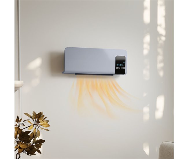 Aquecedor Elétrico de Parede ABS HOMCOM Cinza