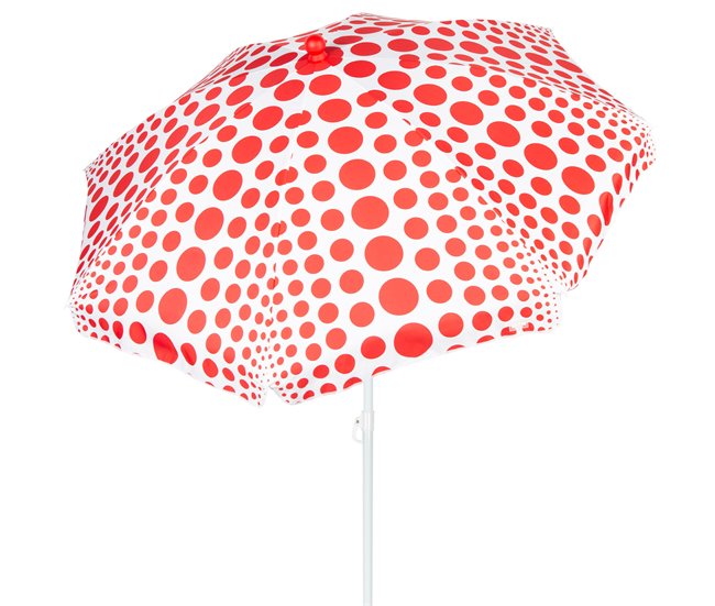 Aktive Guarda-sol de praia 8 varetas inclinável Vermelho