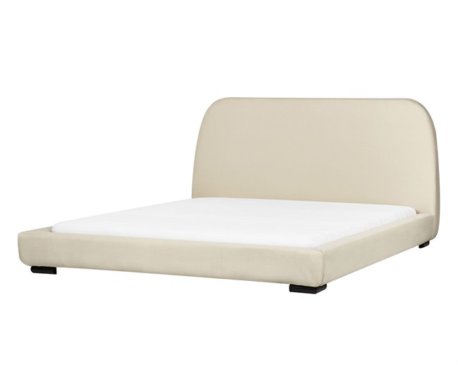Beliani Cama de água Poliéster ROISEL 181x226 Creme