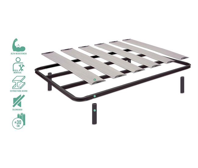 Estrado de ripas com estrutura tubular em aço - Pernas 