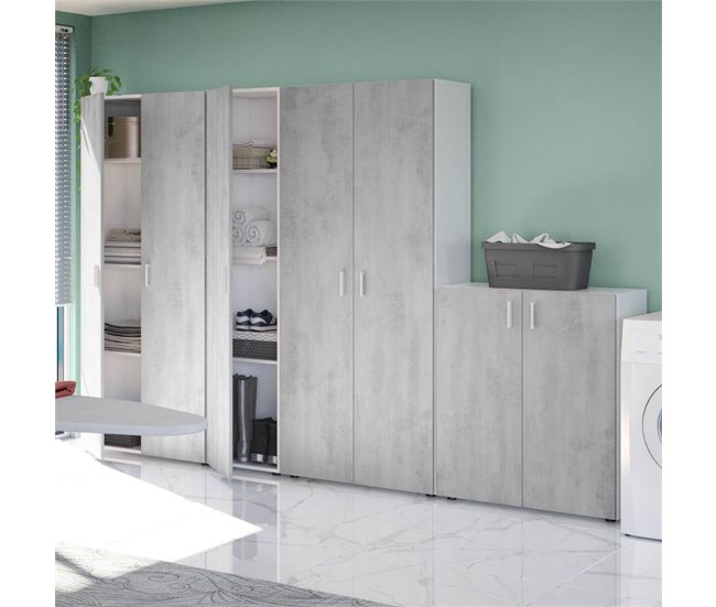 Armário multifunções 2 portas 80 Branco/cinza