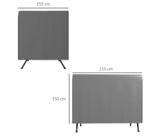 Cobertura para Móveis de Jardim PE Outsunny Cinza