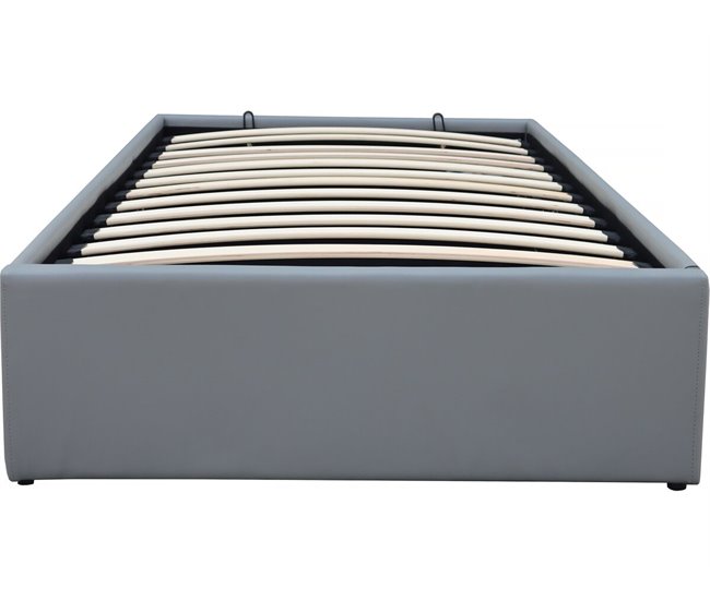 Cama de solteiro em PVC com caixa Cinza