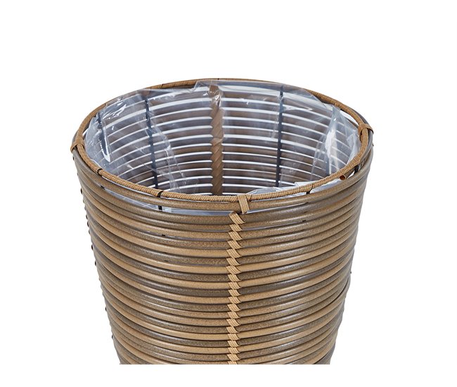 Beliani Conjunto de 2 vasos para plantas SARTI Castanho