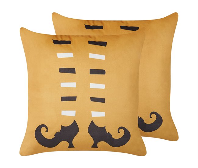 Beliani Almofada decorativa COVASNA Laranja