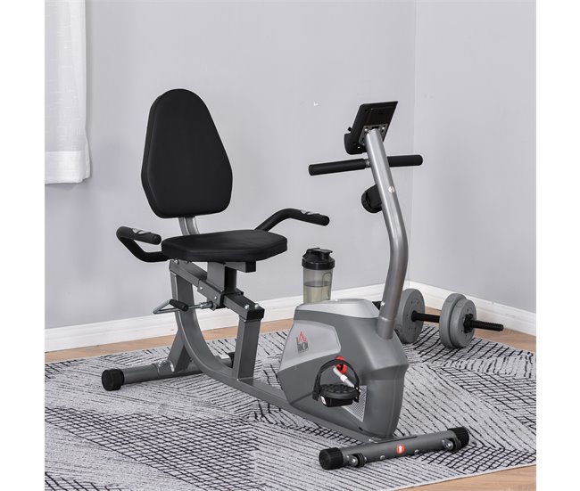 Bicicleta ergométrica Aço, ABS HOMCOM Cinza