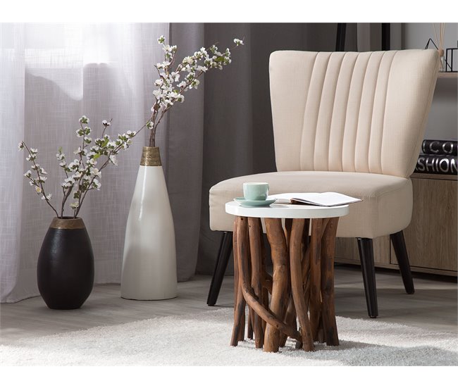 Beliani Mesa de jantar HUDSON 36x36 Branco