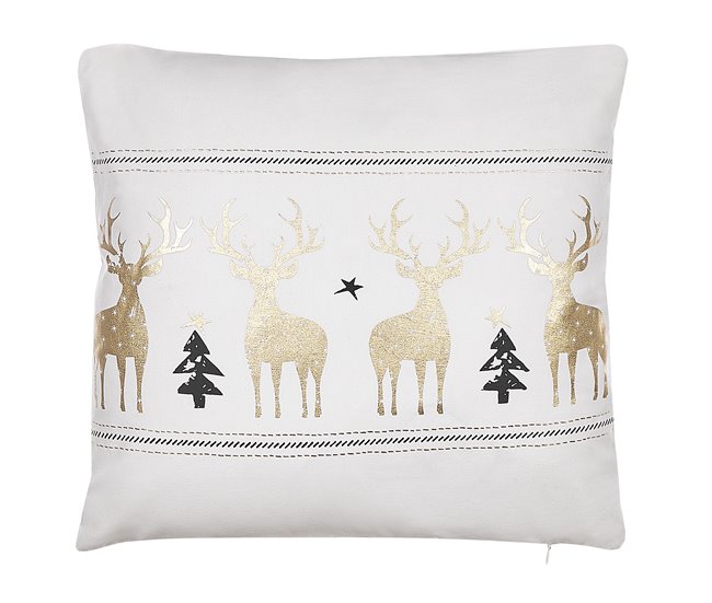 Beliani Almofada decorativa DONNER Branco/ Bege