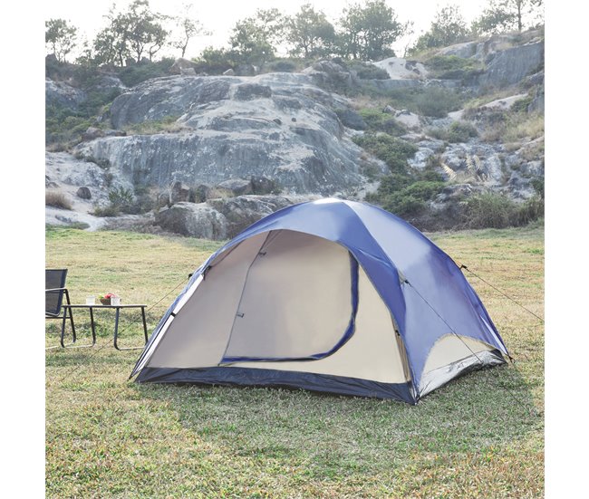 Tenda Bergeijk  de teto duplo em poliéster 213x213 Azul