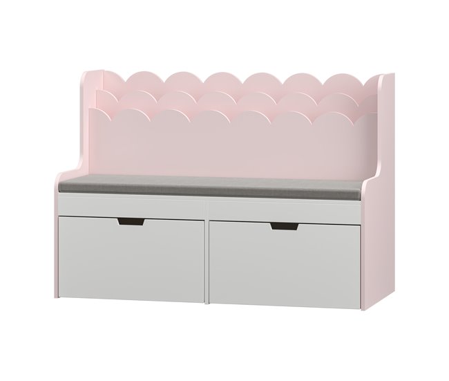 Banco para crianças com prateleira Vestnes [en.casa] Rosa