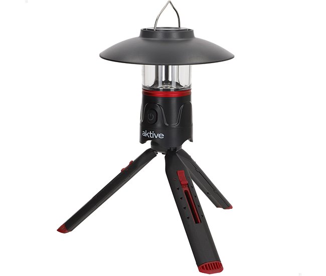 Aktive Lanterna LED 3 em 1 com tripé, USB e powerbank 220 lúmenes Preto