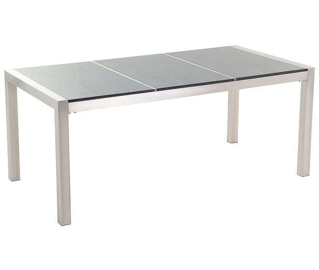 Beliani Mesa de refeição GROSSETO 90x180 Cinza Escuro