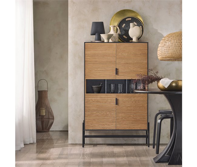 Aparador de corredor Buffet de hall de entrada SoBuy PT Preto