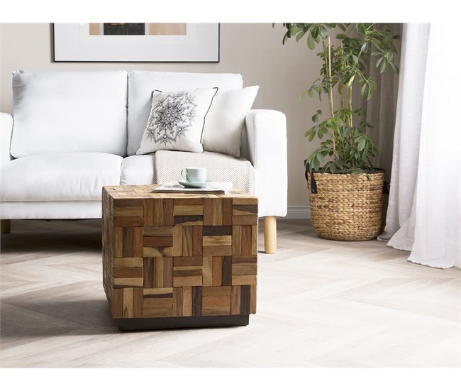 Beliani Mesa de centro GAMETI 45x45 Castanho