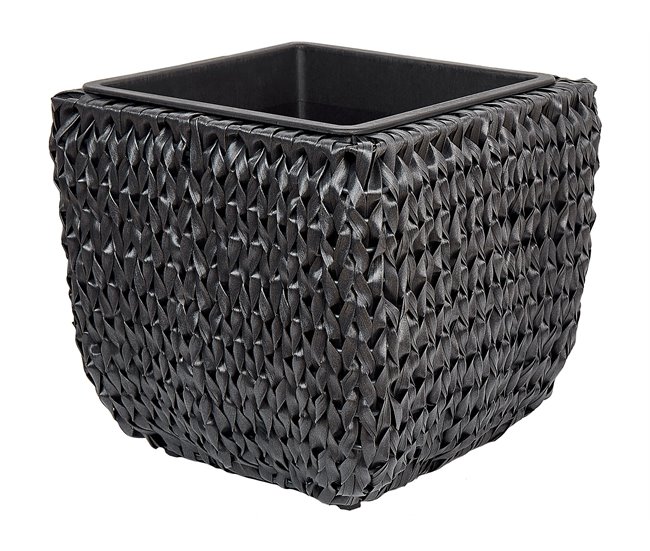 Beliani Conjunto de 2 vasos para plantas BERBERIS Preto