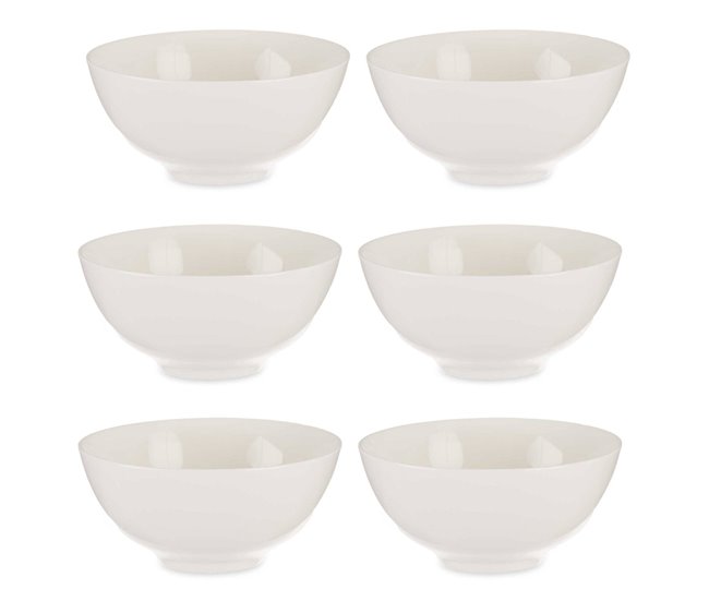 Conjunto de 6 taças para aperitivos em porcelana coleção VESSIA Branco