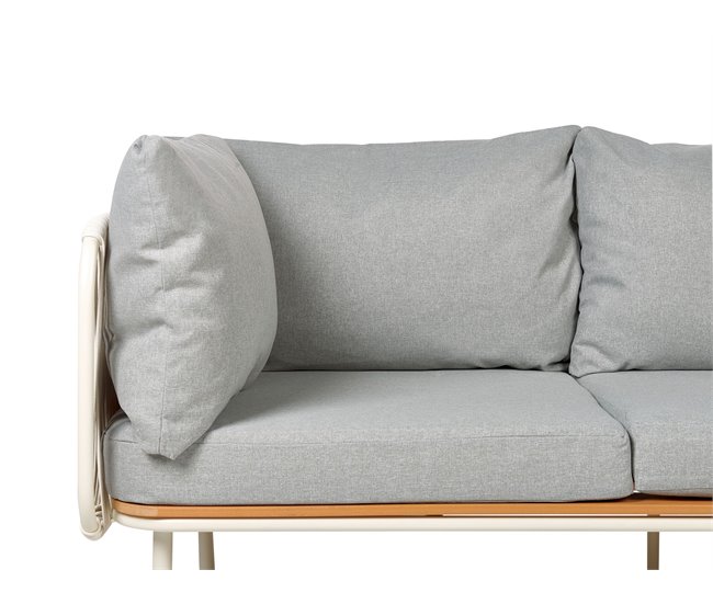 Beliani Conjunto lounge SENISE Branco/cinza