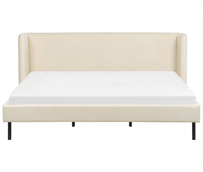 Beliani Cama Terciopelo ARETTE 204x206 Bege