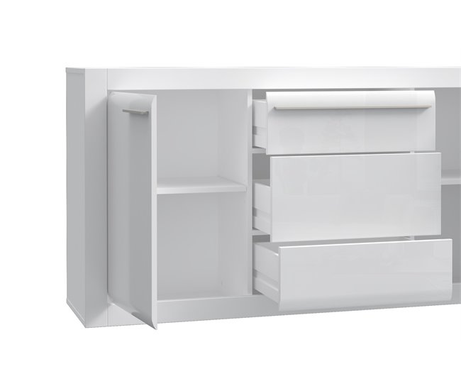 Aparador branco brilhante LIVING Branco Brillo