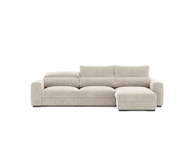 Chaise longue LANDON conversível em cama reversível Bege