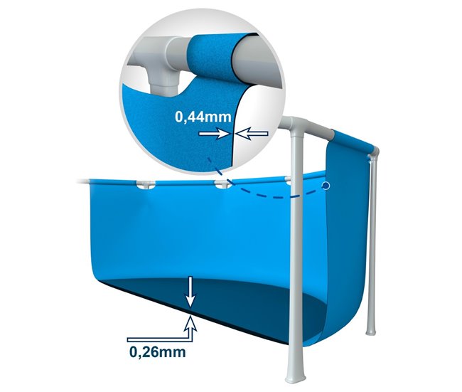 Piscina circular desmontável de 700 L c/toldo desmontável Canopy Metal Frame INTEX Azul